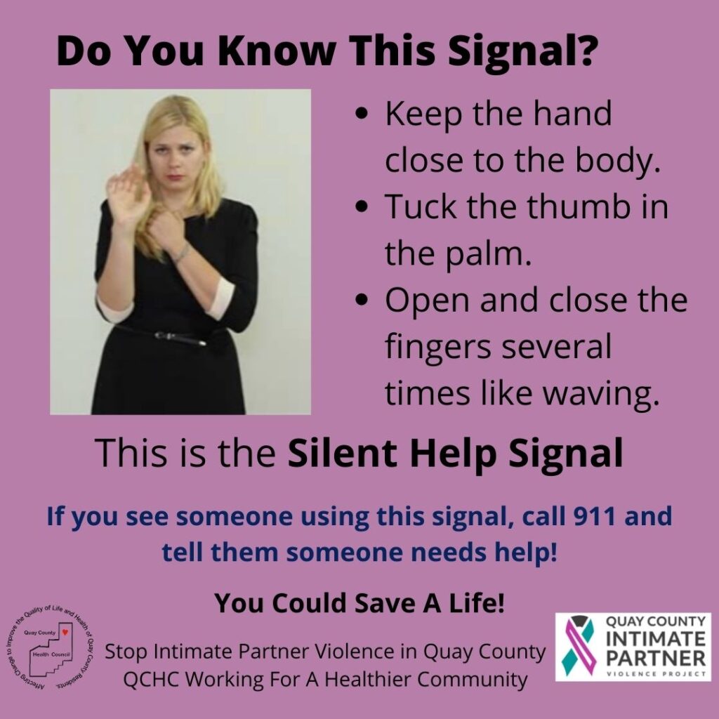 Lady showing steps for silent help signal